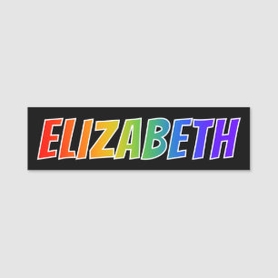 Porte-nom Prénom "ELIZABETH" : Coloration d'arc-en-ciel