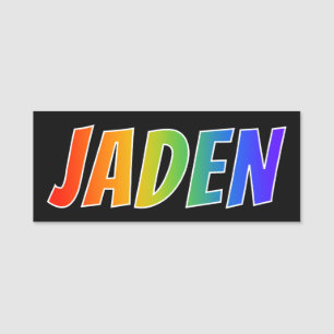 Porte-nom Prénom "JADEN" : Coloration d'arc-en-ciel
