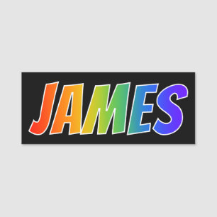 Porte-nom Prénom "JAMES" : Coloration d'arc-en-ciel