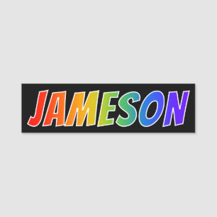 Porte-nom Prénom "JAMESON" : Couleur arc-en-ciel amusant