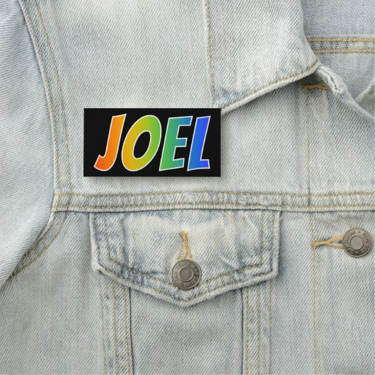 Porte-nom Prénom "JOEL": Couleur arc-en-ciel amusant (En situation)