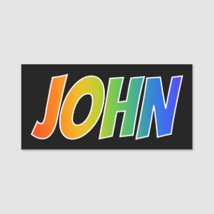 Porte-nom Prénom "JOHN" : Coloration d'arc-en-ciel