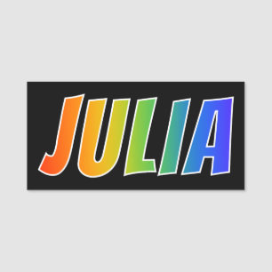 Porte-nom Prénom "JULIA" : Coloration d'arc-en-ciel