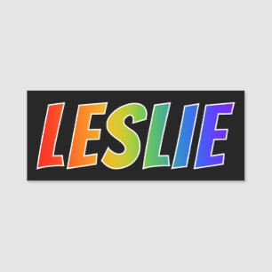 Porte-nom Prénom "LESLIE" : Coloration d'arc-en-ciel