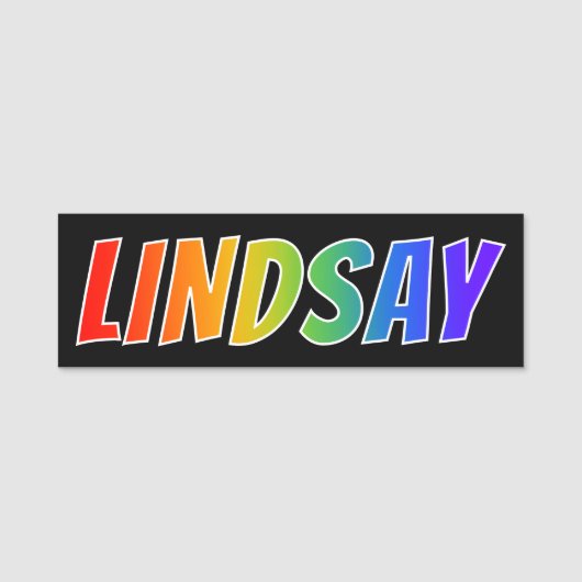 Porte-nom Prénom "LINDSAY" : Fun Rainbow Coloring (Devant)