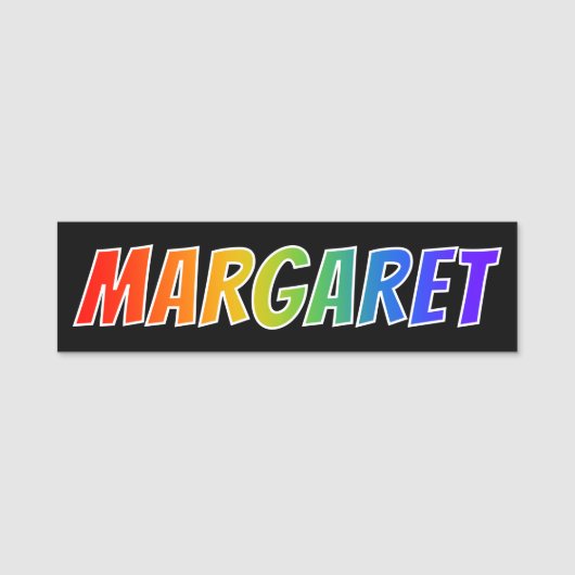 Porte-nom Prénom "MARGARET" : Fun Rainbow Coloring (Devant)