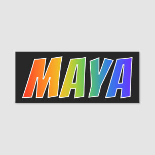 Porte-nom Prénom "MAYA" : Coloration d'arc-en-ciel