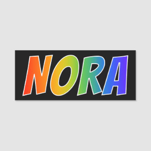 Porte-nom Prénom "NORA" : Coloration d'arc-en-ciel