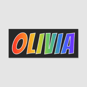 Porte-nom Prénom "OLIVIA" : Coloration d'arc-en-ciel