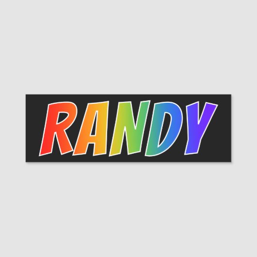 Porte-nom Prénom "RANDY" : Fun Rainbow Coloring (Devant)