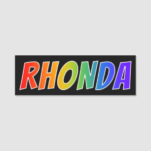 Porte-nom Prénom "RHONDA" : Coloration d'arc-en-ciel