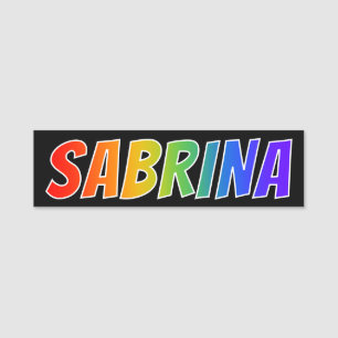 Porte-nom Prénom "SABRINA" : Coloration d'arc-en-ciel