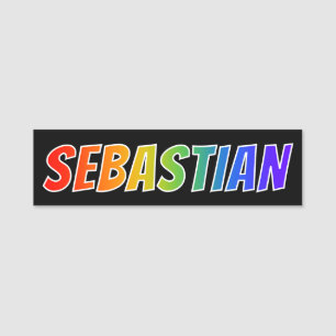 Porte-nom Prénom "SEBASTIAN" : Coloration d'arc-en-ciel