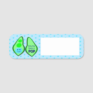 Porte-nom Prêt pour la pop Baby Boy Pea Blue