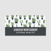 Porte-nom Profession Motif Rustique Dark Green Cactus Desert (Devant)