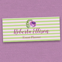 Porte-nom Profession Purple Aquarelle Rose Flore