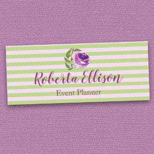 Porte-nom Profession Purple Aquarelle Rose Flore