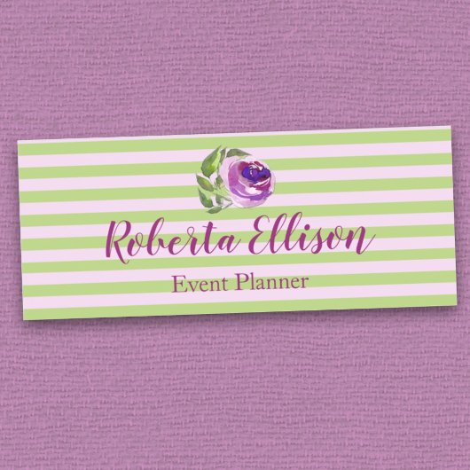 Porte-nom Profession Purple Aquarelle Rose Flore
