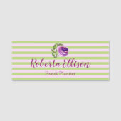 Porte-nom Profession Purple Aquarelle Rose Flore (Devant)