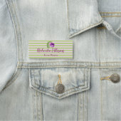 Porte-nom Profession Purple Aquarelle Rose Flore (En situation)