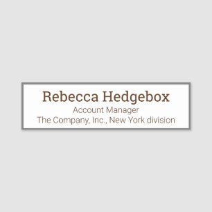 Porte-nom Professional Custom Employee Tittle Company