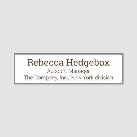 Porte-nom Professional Custom Employee Tittle Company (Devant)