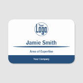 Porte-nom Professionnel Blue & White Company Logo Expertise (Devant)