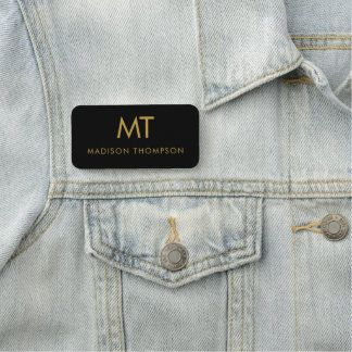 Porte-nom Professionnel Gold Noir Nom de l'employé