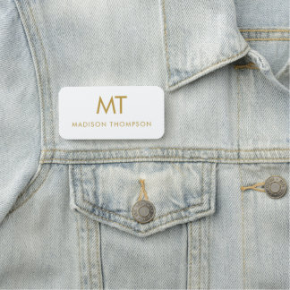 Porte-nom Professionnel Gold White Nom de l'employé