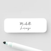 Porte-nom Professionnel Moderne Simple Nom simple Noir Blanc (En situation)