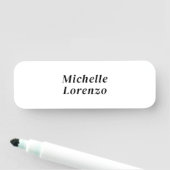 Porte-nom Professionnel Moderne Simple Nom simple Noir Blanc (En situation)