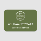 Porte-nom Professionnel Moss Green Logo Personnalisé Employé (Devant)