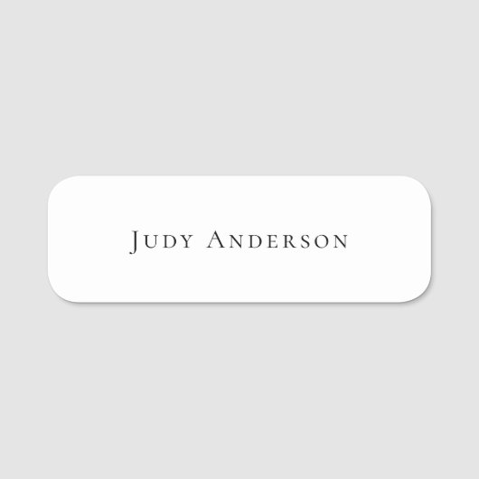 Porte-nom Professionnel Plain Moderne Élégant Votre Nom (Devant)