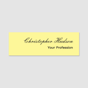 Porte-nom Professionnel Simple Moderne Minimaliste Jaune cla