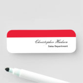Porte-nom Professionnel Simple Rouge Blanc (En situation)