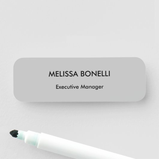Porte-nom Professionnellement elegant grey plain minimalist (En situation)
