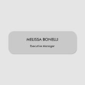 Porte-nom Professionnellement elegant grey plain minimalist (Devant)