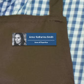 Porte-nom Profil élégant Image Expertise Bleu Blanc