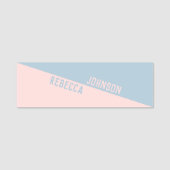 Porte-nom Punchy Pastel moderne bleu clair Rose Duotone (Devant)
