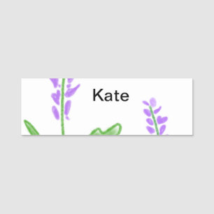 Porte-nom Purple lavande florale aquarelle ajouter nom cu