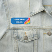 Porte-nom Rainbow Wave Custom ID Personnel bleu (En situation)