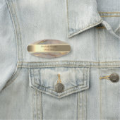 Porte-nom Rayure dorée, perles sur marbre rose blush doré (En situation)