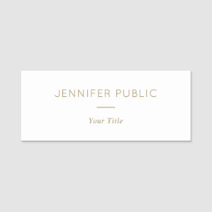 Porte-nom Rectangle élégant et moderne personnalisé Employé 