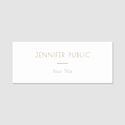 Porte-nom Rectangle élégant moderne Nom du personnel Employé (Devant)
