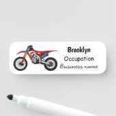 Porte-nom Red dirt bike motorcycle (En situation)