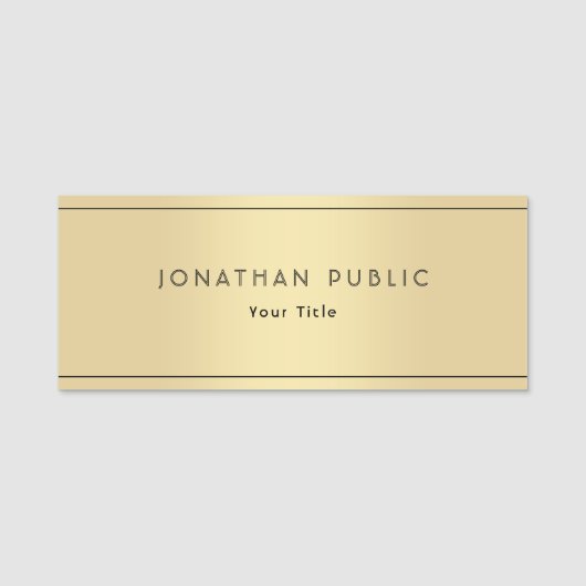 Porte-nom Regard fascinant à la mode d'or de modèle élégant (Devant)