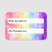 Porte-nom Retro Boho Funky Quirky Xenogender Plaid Pride (Devant)