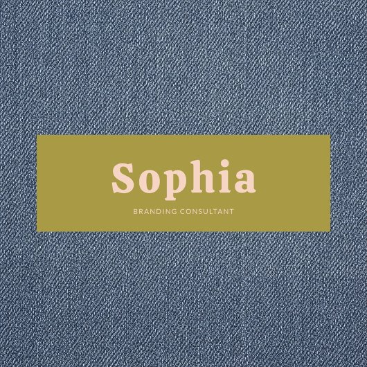 Porte-nom Retro Bold Serif Simple Vert Blush Rose