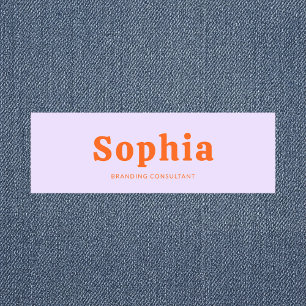 Porte-nom Retro Bold Serif Simple Vert Lavande Orange