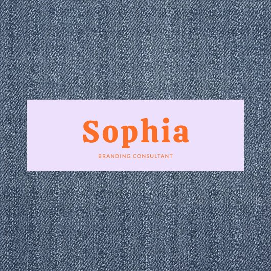 Porte-nom Retro Bold Serif Simple Vert Lavande Orange